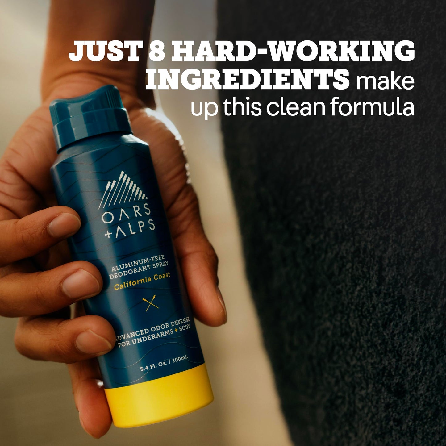 Oars + Alps Full Body Deodorant Spray for Men & Women, Aluminum Free Deodorant Spray, Dermatologist Tested, Extra Strength, Travel Size, Long Lasting, Odor Protection, California Coast, 3pk