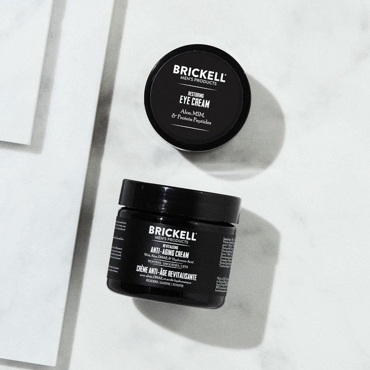 Brickell Men's Ultimate Anti-Aging Routine | Night Face Cream & Eye Cream for Wrinkles, Puffiness & Dark Circles - Hyaluronic Acid & Peptides