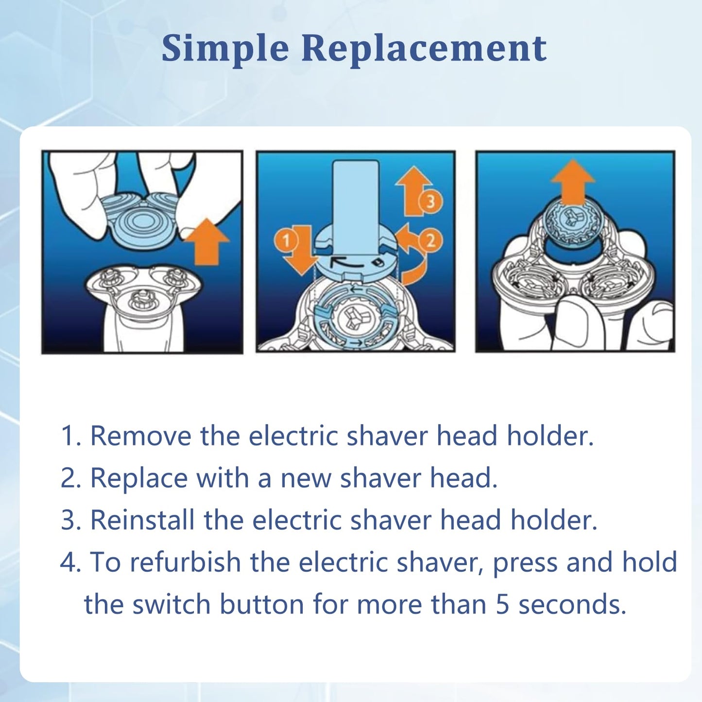 SH90 Replacement Heads Compatible with Philips Norelco Shaver S9000 Serie and S8000 Series, Upgrade Double-Layer Precision Blades,6 pcs