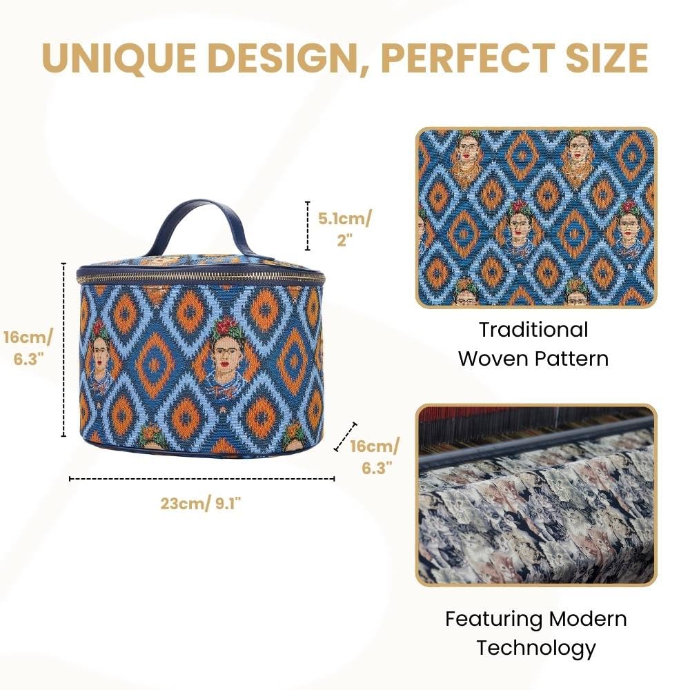 Signare Tapestry Toiletry Bag Makeup Organizer bag for Women with Mexican Folk Art Design