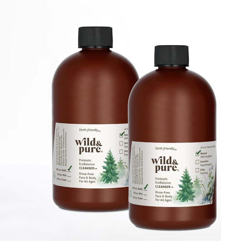 Natural Body Wash Refill - EWG Verified, pH-Balanced Cleanser | 18oz Pack of 2 | Plant-Based Moisturizer for Face, Hands, Body