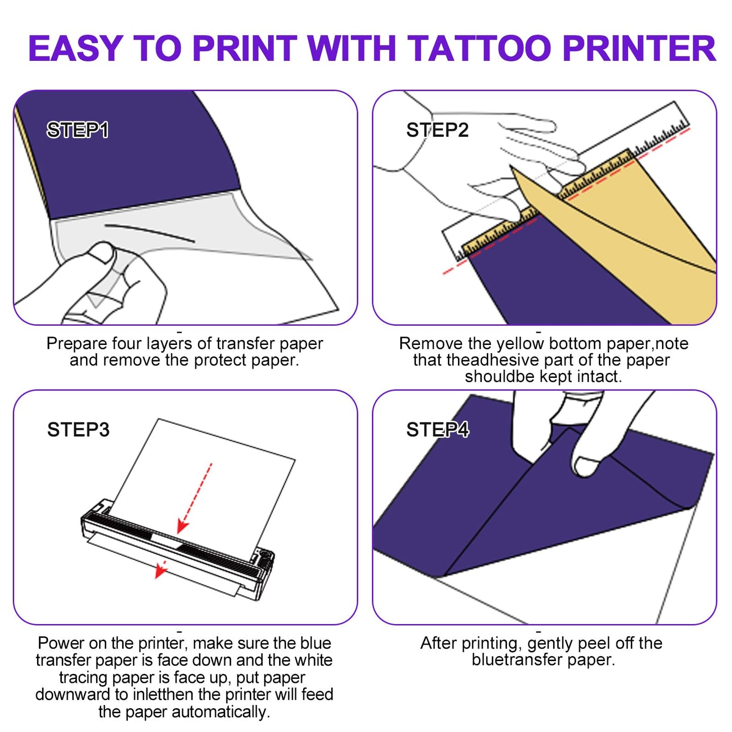 DODOXCX Tattoo Stencil Printer Machine for Tattoo Beginners&Artists,with 3pcs Tattoo Transfer Paper,Portable Wireless Bluetooth Thermal Inkless Tattoo Printer Compatible with Phone/Pc