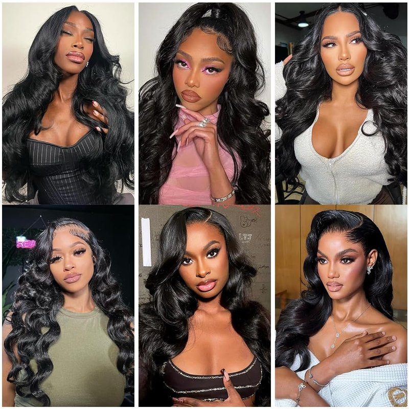 Human Hair Bundle Natural Black Body Wave Bundles 12 14 16 inch 100% Unprocessed Brazilian Virgin Hair 3 Bundles 150g #1b Color Natural Black