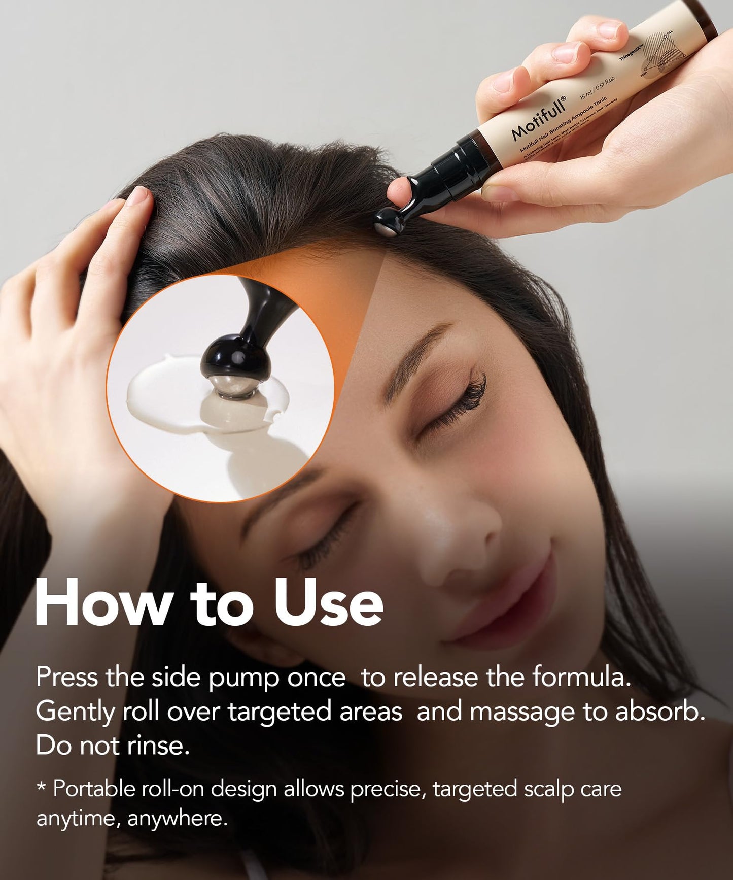 Motifull Hair Boosting Ampoule Tonic | Scalp Serum for Fine & Thinning-Looking Hair | Lightweight TrinogeniX Formula for Women & Men (0.51 fl. oz.)
