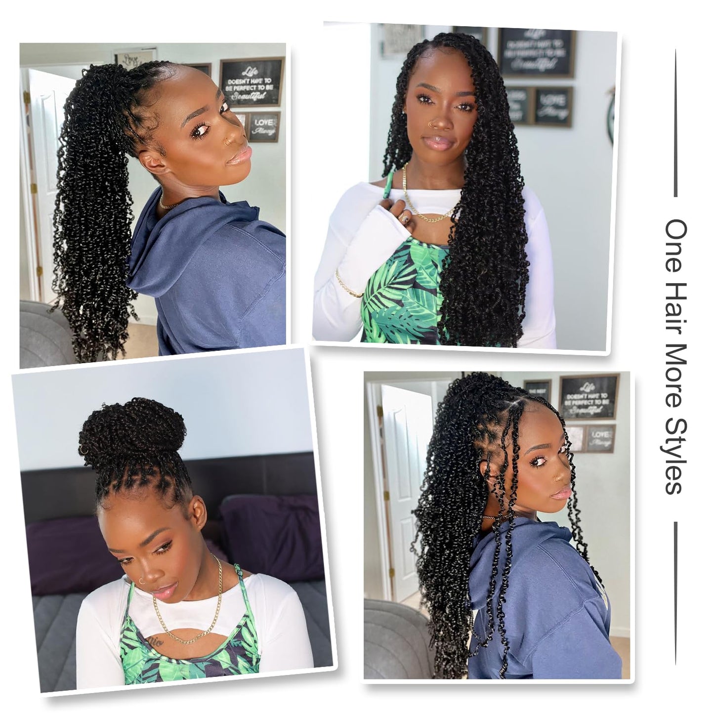 Boho Passion Twist Crochet Hair 12" - 8 Packs Natural Black Pre Twisted Mini Yanky Twist Curly Senegalese Dreadlocks Extensions Pre-looped Soft Locs Majesty Twist Braids for Women Synthetic
