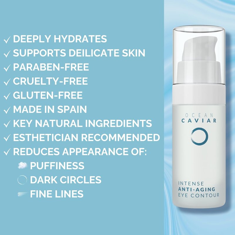 Caviar Eye Contour Cream for Mature Skin - Anti-Aging with Hyaluronic Acid | Targets Wrinkles & Puffiness - 30mL
