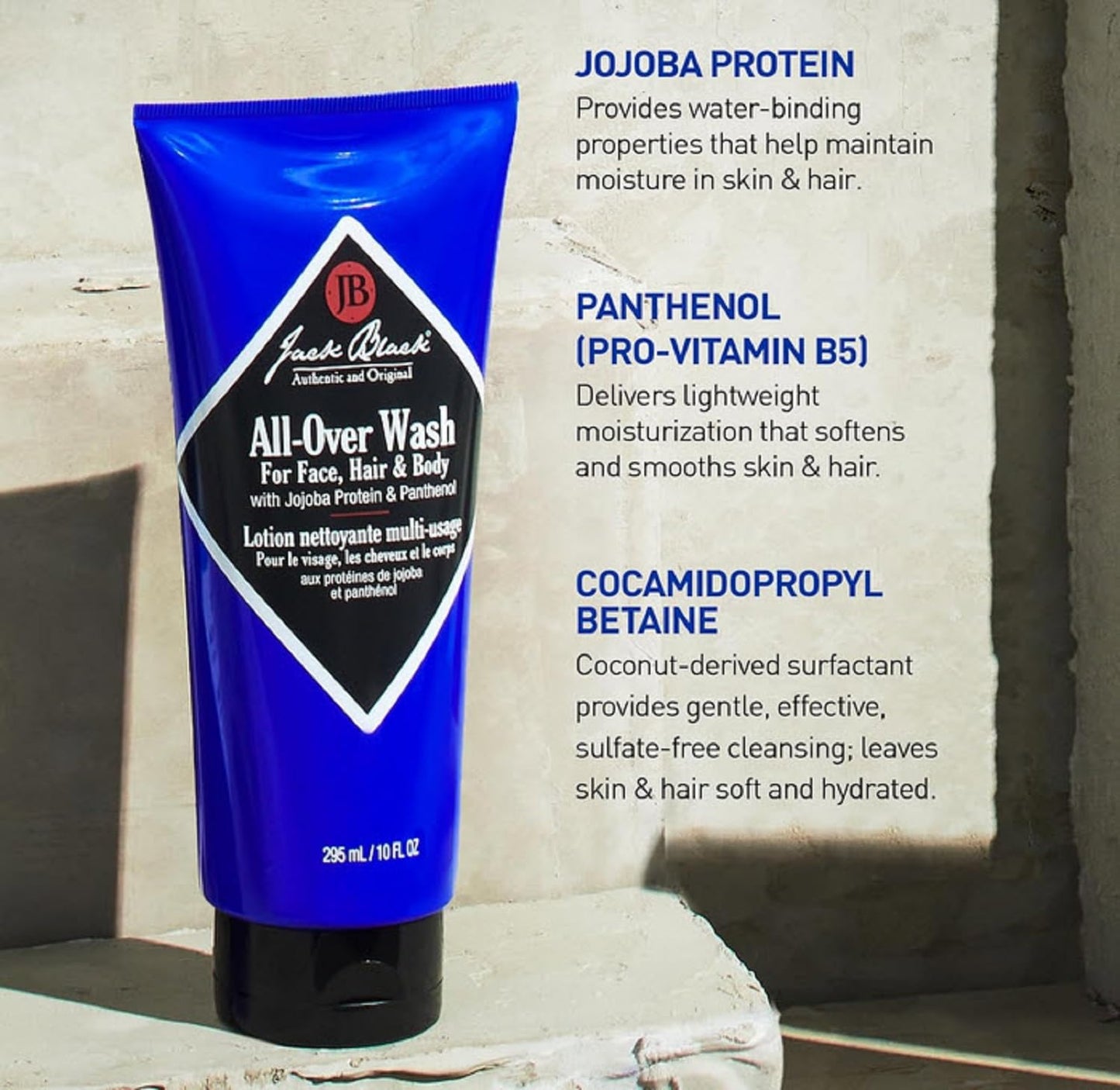 Jack Black All Over Wash Face, Body & Hair Cleanser, 3 Fl Oz – Citrus, Mint & Oakmoss – Mens Face Wash, Body Wash, Shampoo, Skin Care, Hair Care, Multi-Purpose Body Wash Men, Sulfate–Free
