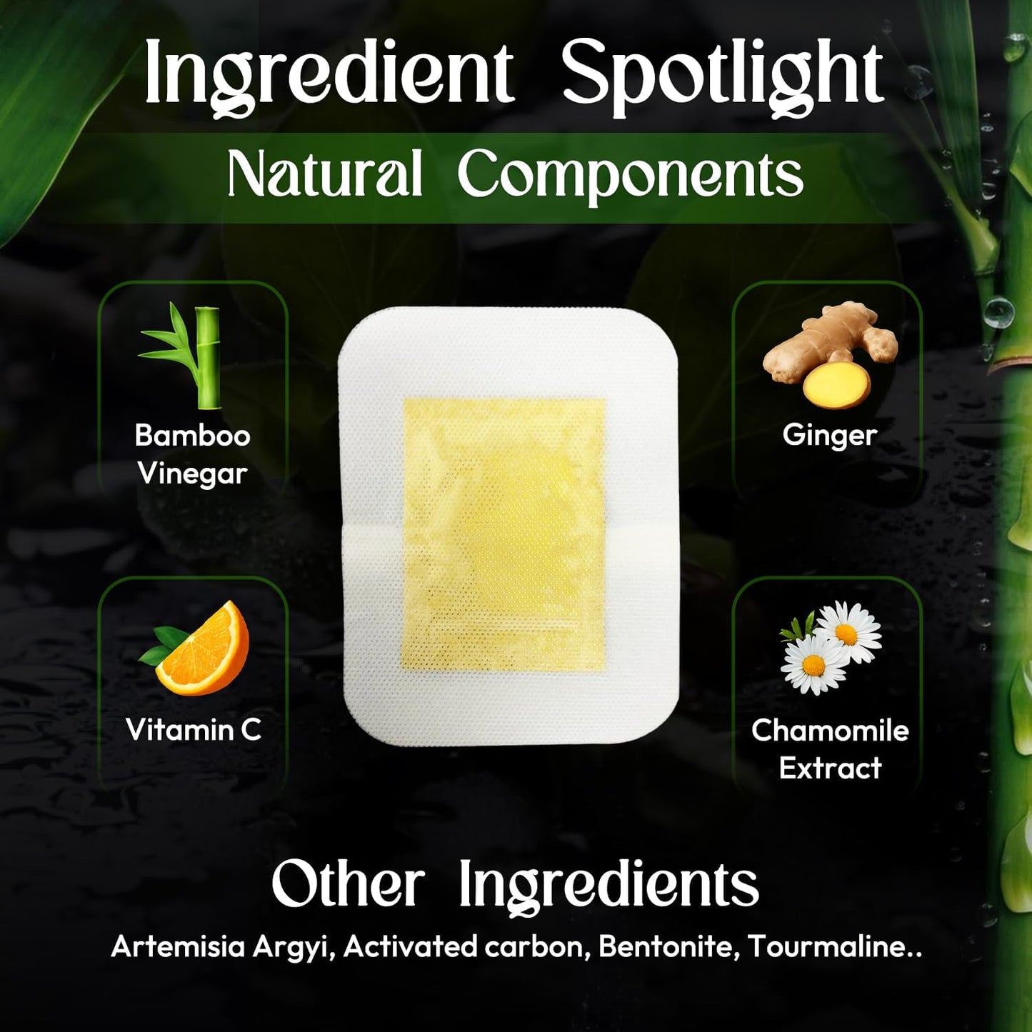 Rantherm Deep Cleansing Foot Pads: Bamboo Wood Ginger Foot Patches for Promoting Daily Relaxation and Sleeping 30 Packs