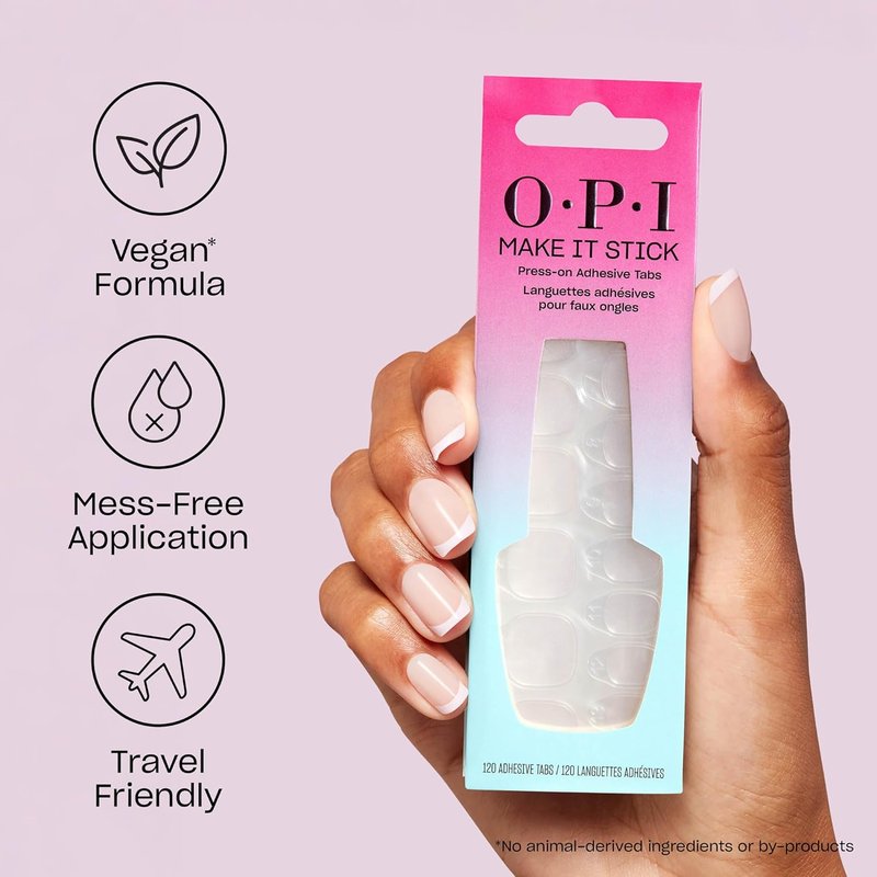 OPI Nail Adhesive Glue & Press-On Tabs - Up to 14 Days Wear | Fast-Drying, Vegan Formula