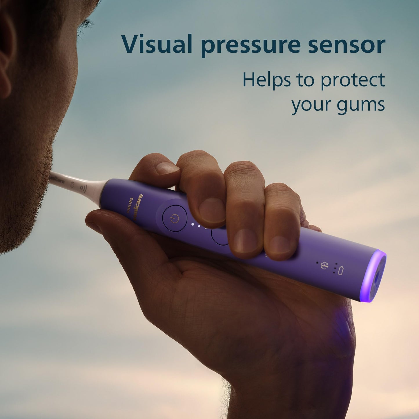 Philips Sonicare 6700 Series Electric Toothbrush, Pressure Sensor, 9 Brushing Settings, SmarTimer, BrushPacer, 21-Day Runtime, Travel Case, for Gum Health & Sensitive Teeth, Purple, HX7417/04