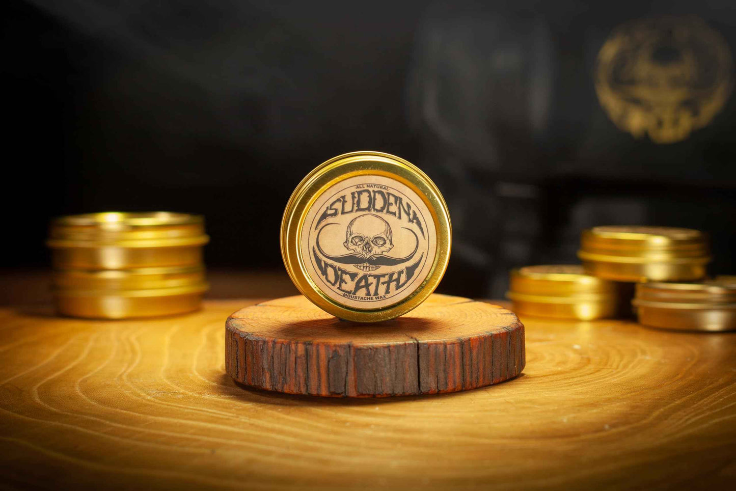 Mustache Wax Strong Hold Grooming For Men | Sudden Death Moustache & Beard Wax 1oz Tin | Perfect For Handlebar Mustaches By Death Grip | No Heat Source Required