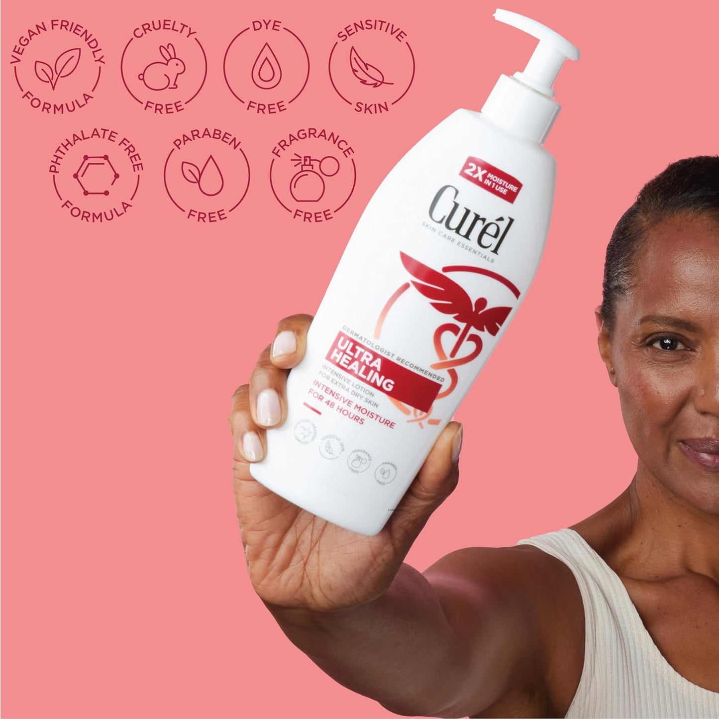 Curel Ultra Healing Lotion - Fragrance-Free Moisturizer for Extra-Dry Skin | 13 Oz, Pack of 3