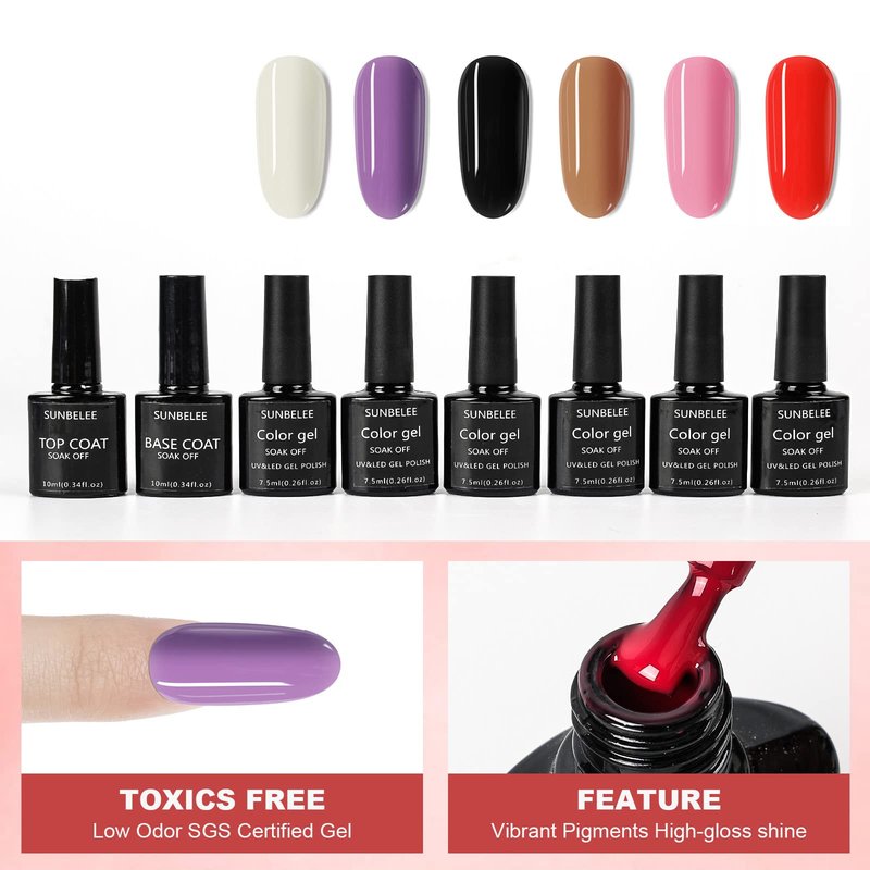 Complete Acrylic Nail Kit with UV LED Light & Drill - All-in-One DIY Manicure Starter Set with 6 Gel Polishes & 36 Glitters - Salon-Quality Nail Art Supplies for Beginners & Home Spa