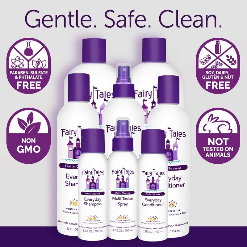 Fairy Tales Daily Cleanse Everyday Kids Shampoo - Gentle Natural Defining Shampoo, Tangle Free, Moisturizing and Hydrating Formula, Clean and Natural Ingredients -Paraben Free - 32 oz.