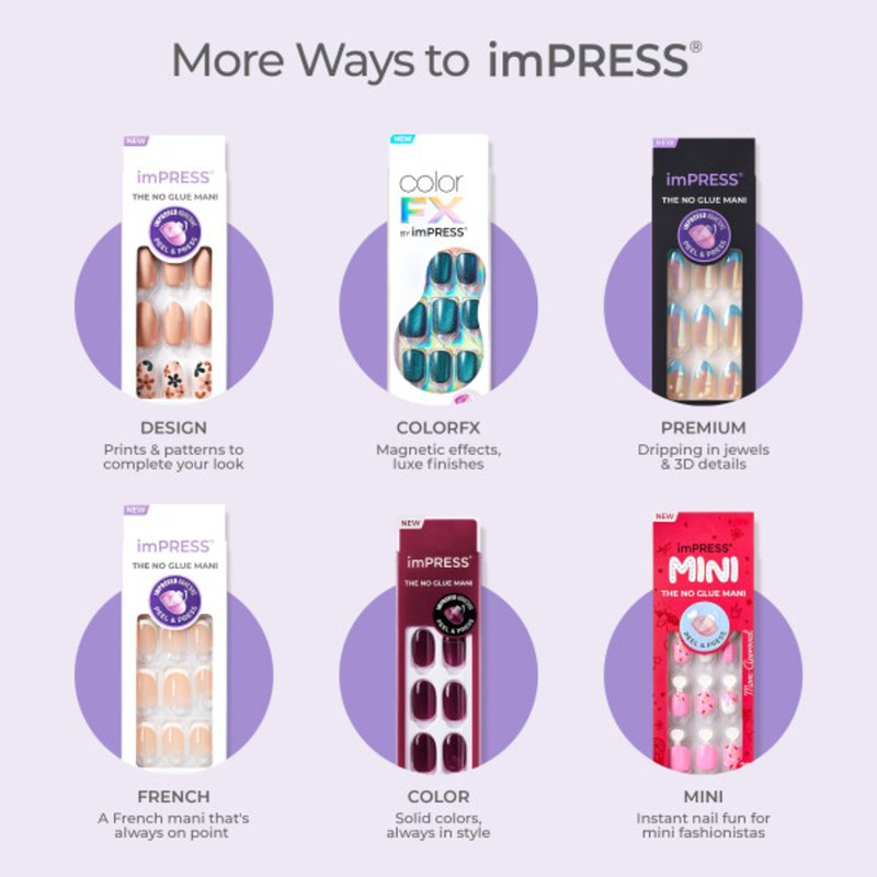 Kiss Impress No Glue Mani Press On Nails, Design, 'Before Sunrise', Green, Short Size, Squoval Shape, Includes 30 Nails, Prep Pad, Instructions Sheet, 1 Manicure Stick, 1 Mini File