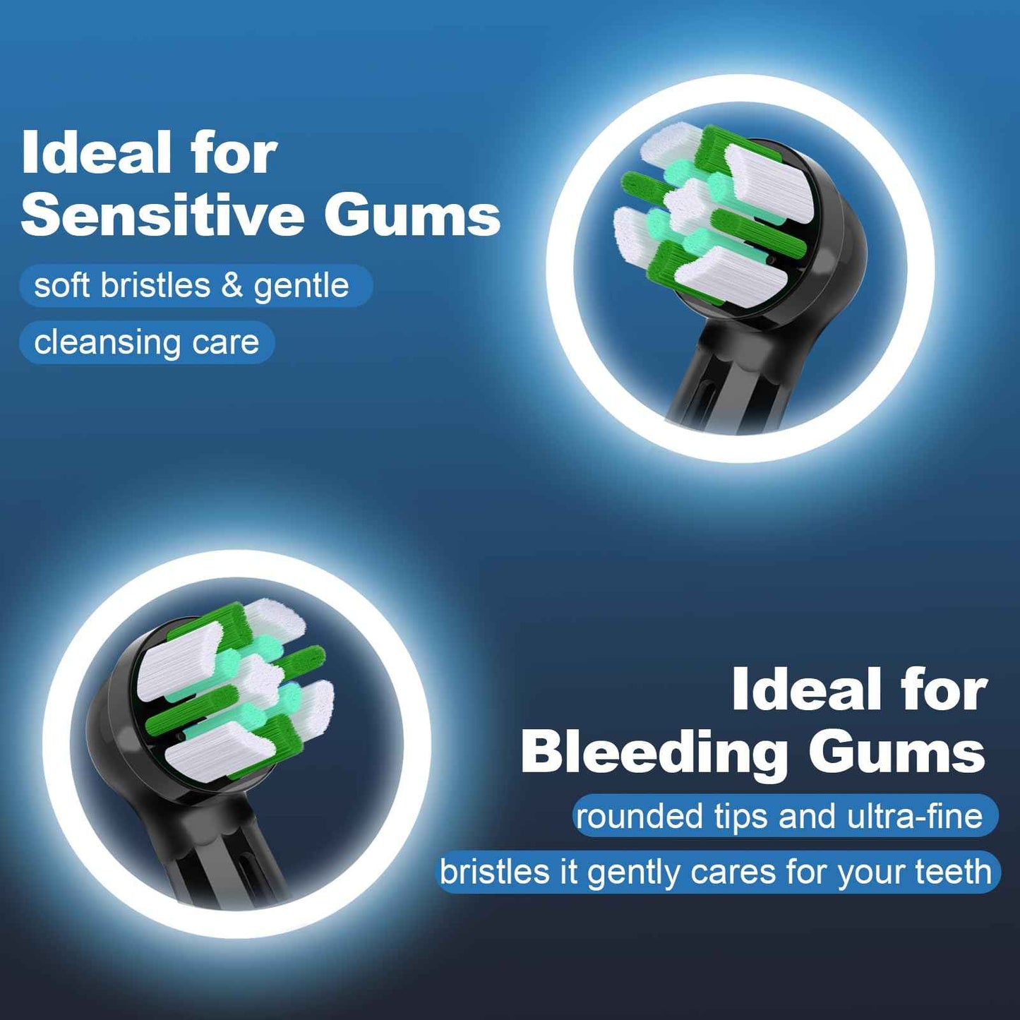 IO Replacement Heads Compatible with Oral B iO 2 3 4 5 6 7 8 9 10 Series Electric Toothbrush, 8 Pcs Brush Heads Compatible with Oral B, Gum Protection and Deep Cleaning Black