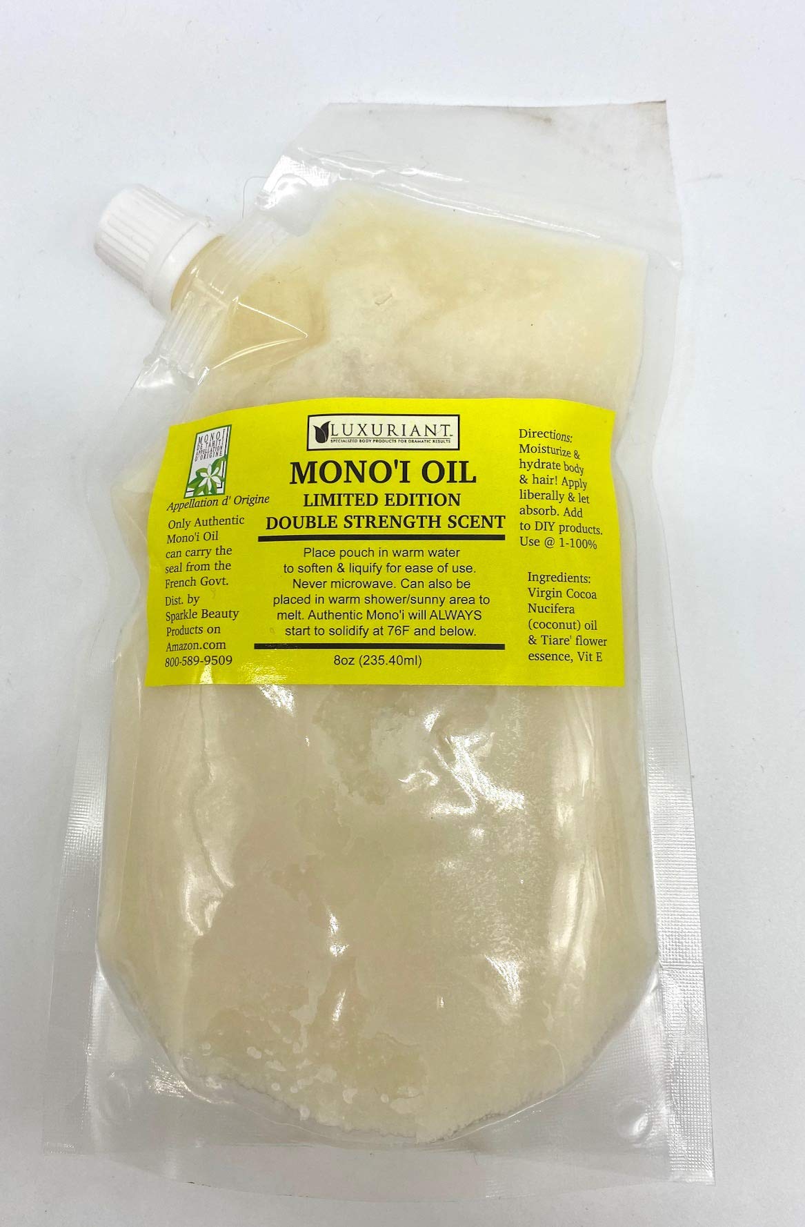Mono'i de Tahiti'- Double Tiare' Scent-100% Natural-LIMITED EDITION-8 ounce