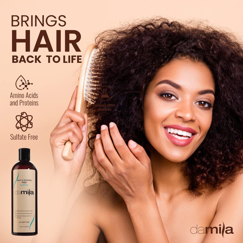 Salt & Sulfate Free Shampoo for Keratin & Color Treated Hair - Ideal for Damaged, Frizzy & Curly Hair | 16.9 Fl Oz
