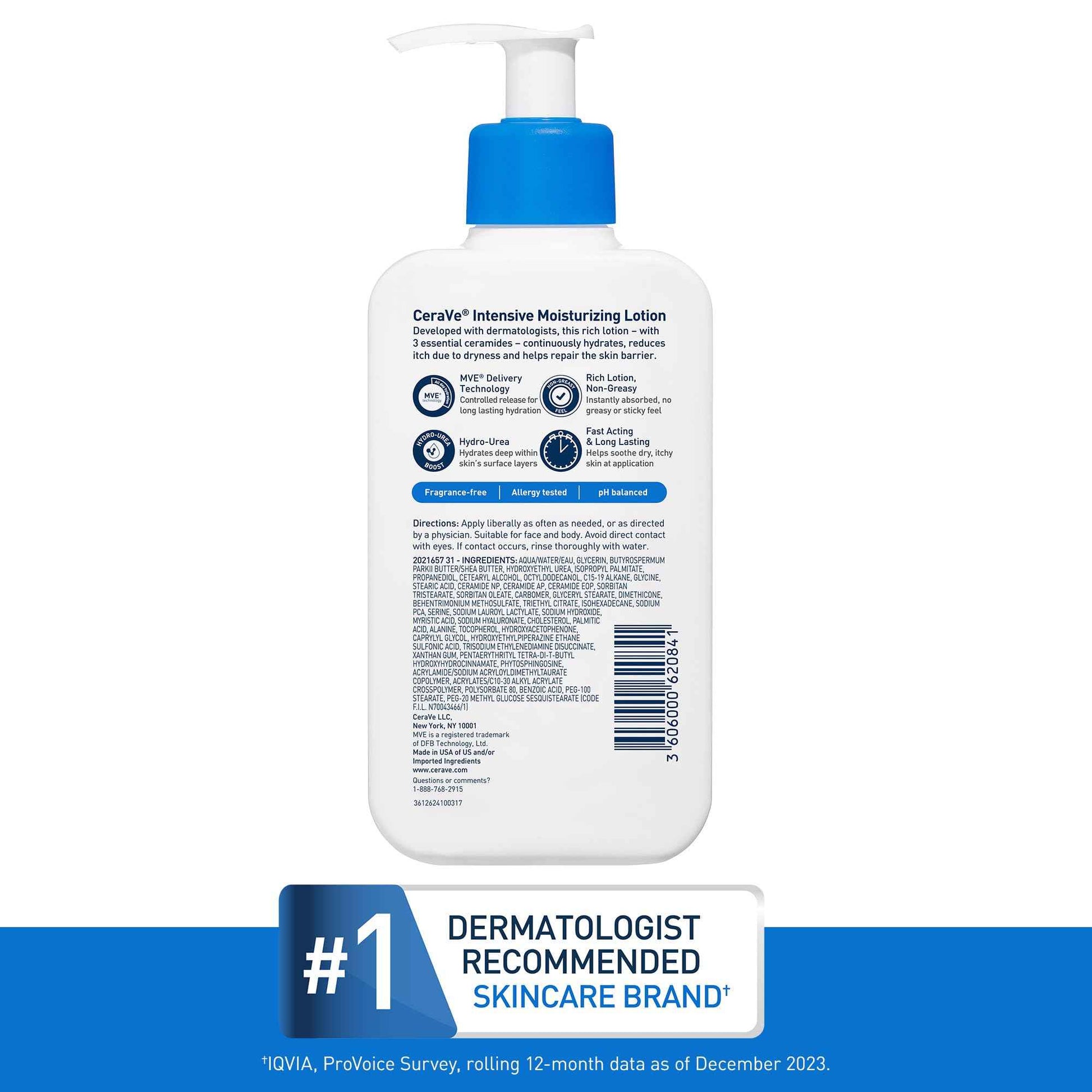 CeraVe Intensive Moisturizing Lotion, Hydro-Urea + Shea Butter, Body Lotion For Dry Skin, Relieves Signs Of Extra Dry Skin, Non Greasy Hydrating Cream For Rough, Tight, Red & Itchy Skin, 16oz