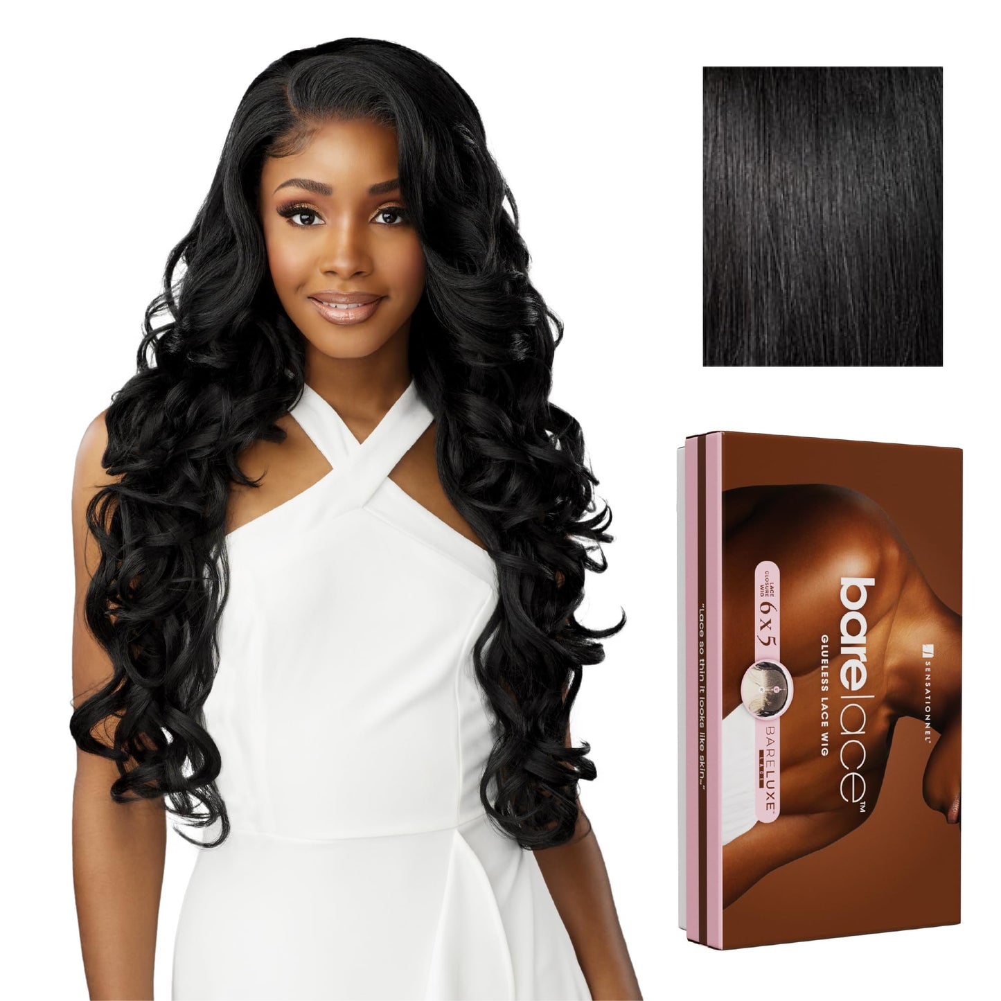 Sensationnel Bare Lace 6x5 Lacewig-Unit 4, 1 JETBLACK