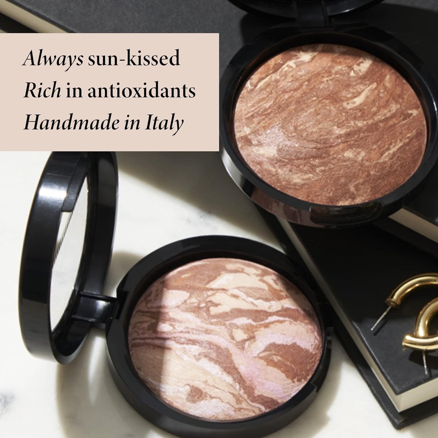 Laura Geller Ready-N-Radiant Makeup Kit | Baked Bronze-N-Brighten, Spackle Primer & Kabuki Brush