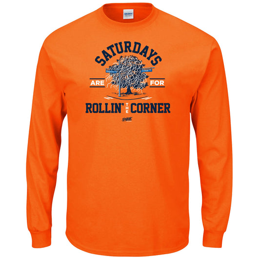 Smack Apparel Saturdays Long Sleeve T-Shirt for Auburn College Fans (SM-5XL) (Orange Long Sleeve, 3X-Large)
