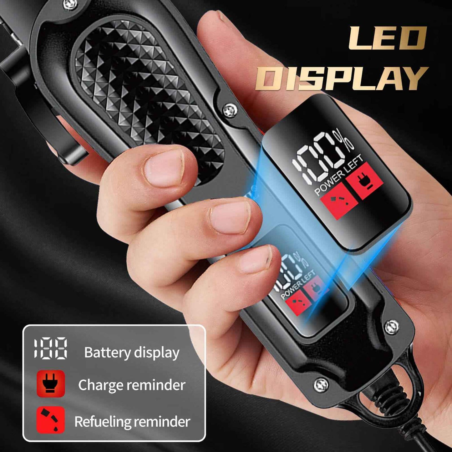 WAIKIL Hair Clippers Professional Cordless for Men, Barber Clippers for Hair Cutting Kit,Rechargeable Haircut Machine for Family,Wireless LCD Display Hair Trimmers Set