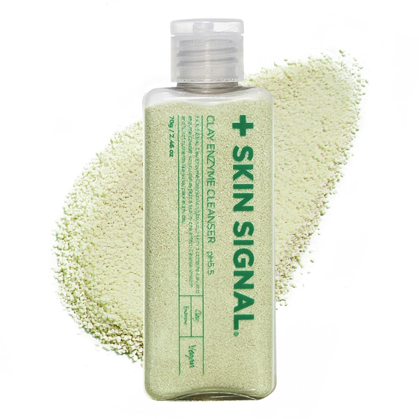 SKIN SIGNAL Green Clay Enzyme Cleanser, Whitehead Remover Powder Cleanser, Deep Pore Cleansing with PHA, Gentle Exfoliating Face Wash, Facial Scrub for Blemish-Prone Skin, Korean Skin Care