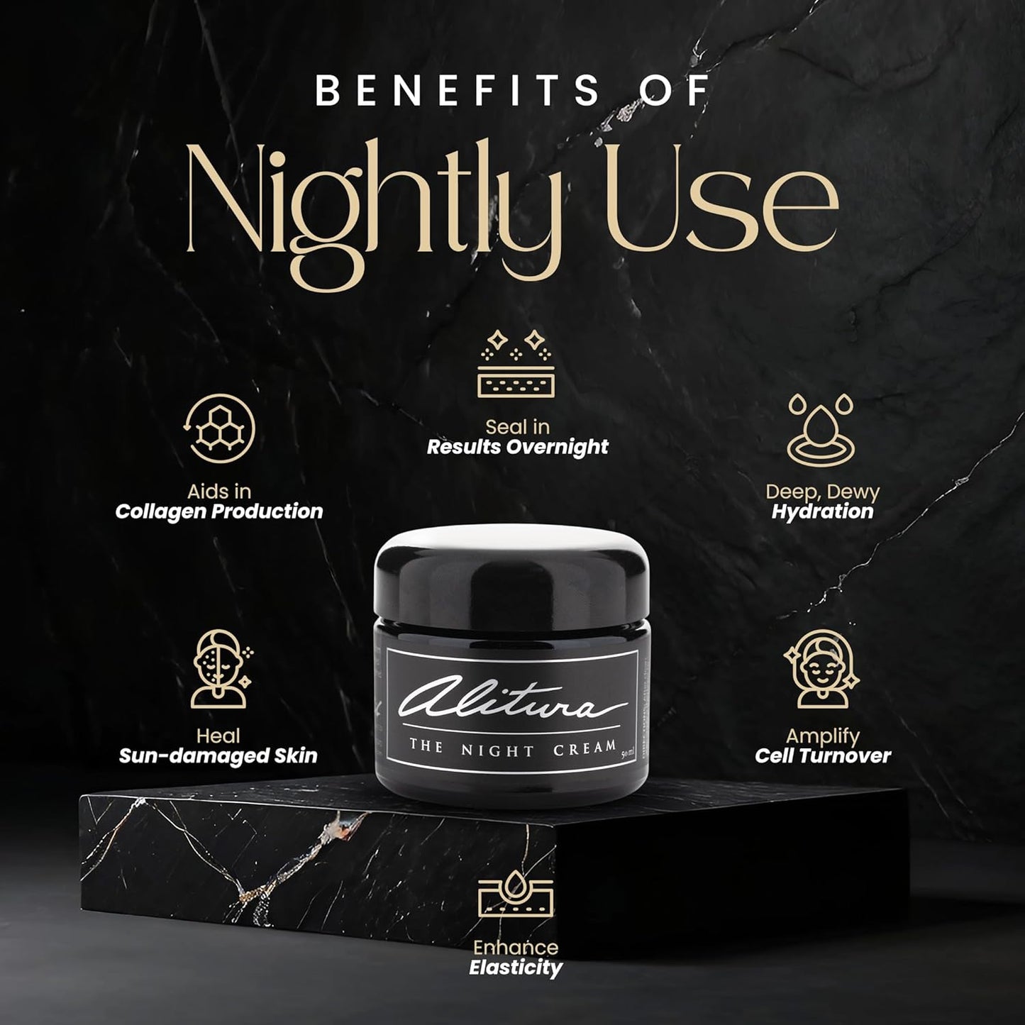 Hyaluronic Acid Anti-Aging Night Cream - Hydrating Moisturizer with 10% Hyaluronic Acid & Superfoods | For Radiant, Youthful Skin
