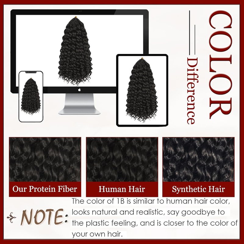 Gogo Curl Crochet Hair - 12 Inch Pre-Twisted Curly Extensions | Deep Ocean Water Wave, 8 Packs
