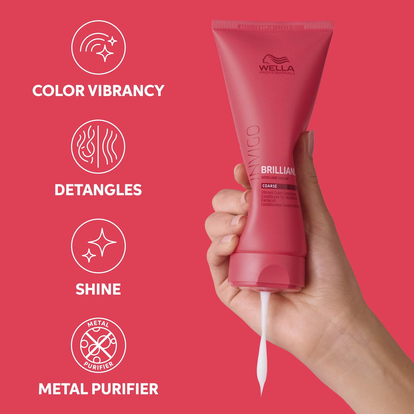 Wella Professionals Invigo Brilliance Conditioner for Coarse Hair | Intense Color Protection, Maintains Vibrancy, Salon Formula, Hair Detangler, Shine Care | 33.8 fl oz