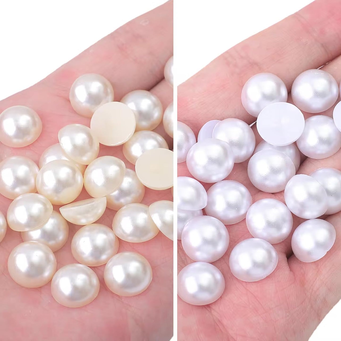 10000PCS 2mm Nail Art Flatback Half Round Tiny Pearls White Flatback Pearls for Nails Face Body Make Up Crafts Small Half Pearls Rhinestones for Home DIY Nails Shoes Salon Use