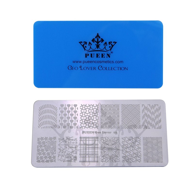 PUEEN Nail Art Stamping LOVE BOX II 02-4 Lover Collection Plates - 125x65mm Unique Nailart Polish Stamping Manicure Image Plate Accessories Kit BH000665