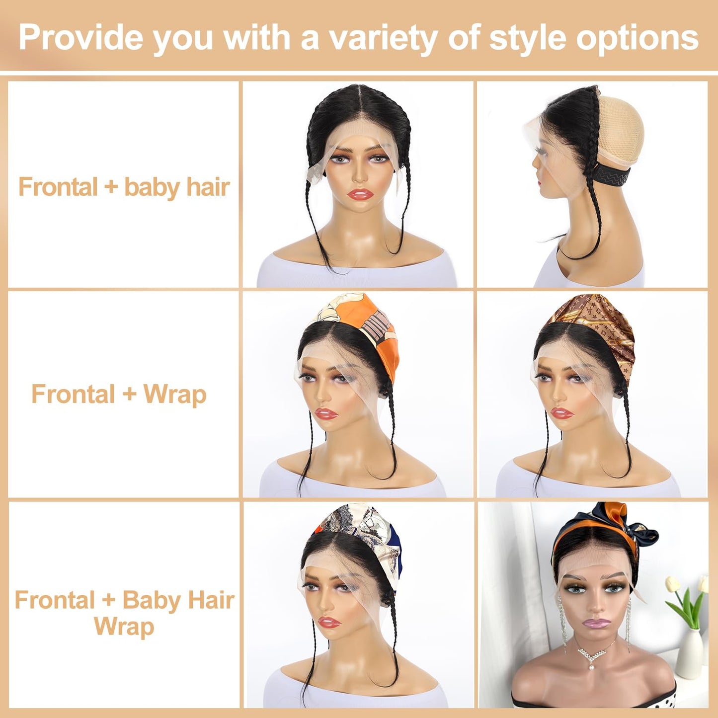 13x4 Lace Frontal Closure Glueless Human Hair Gele Turban Frontal Hd Lace Afro Twist Braids Lace Hairline Topper Glueless Gele Style Piece Pre-Braid Human Hair Frontal Natural Black Hairline
