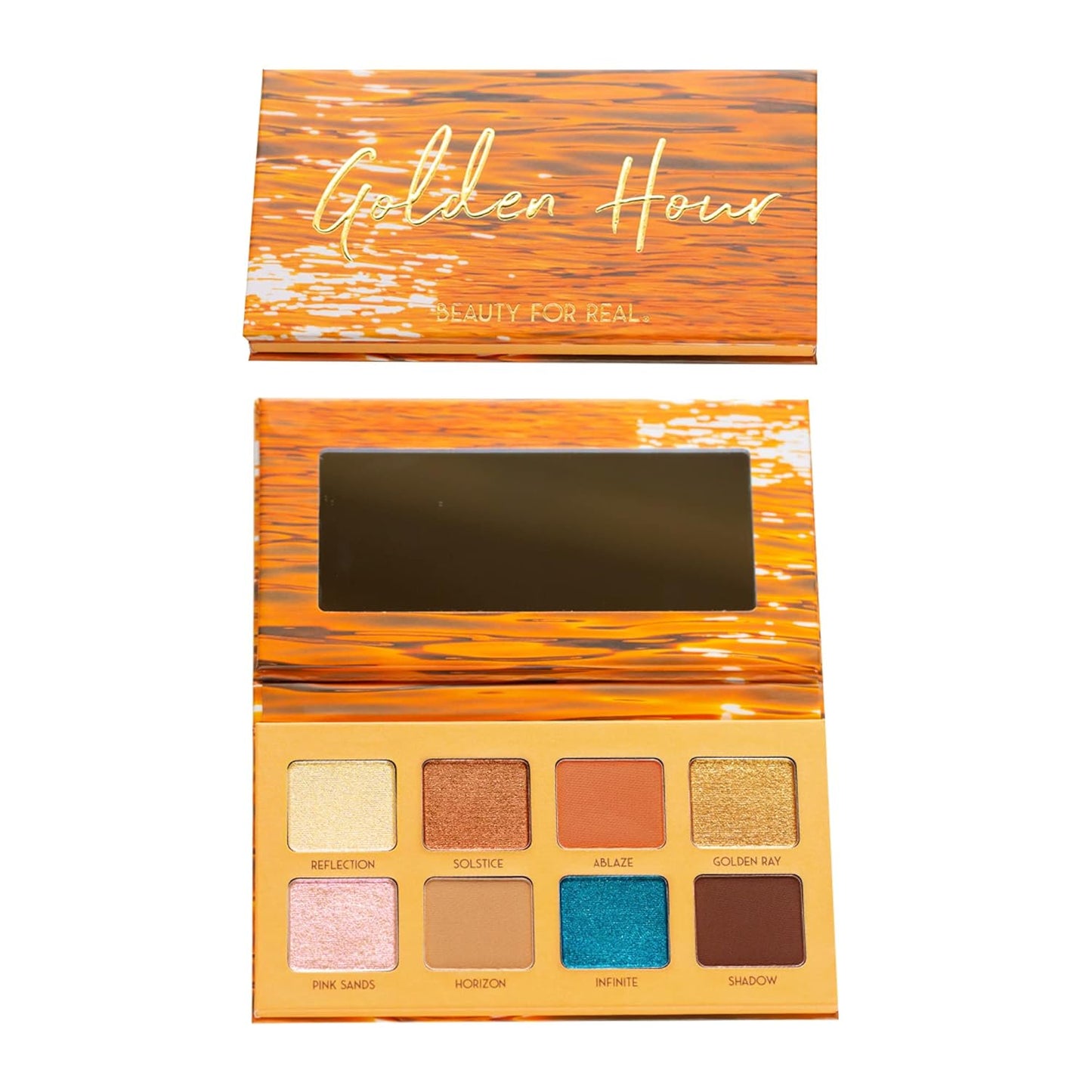 Golden Hour Eyeshadow Palette - 8 Shades with Matte & Shimmer Finishes | Infused with Mango Butter & Vitamin E, Vegan