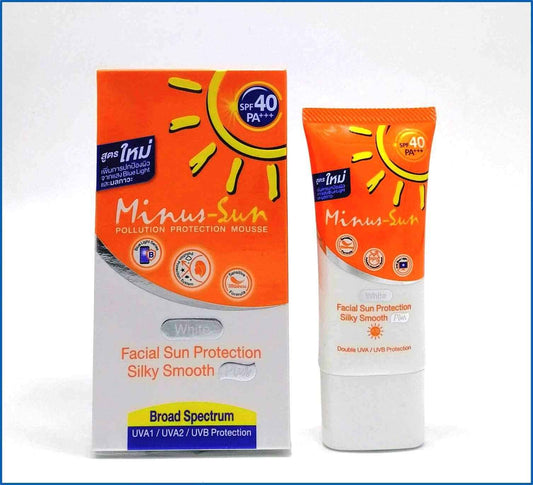 Minus (Sol) Sun SPF40 PA+++ White (New Formular x 1 Ounces) Facial Sun Protection Silky Smooth Plus with Broad Spectrum UVA1 UVA2 and UVB Protection
