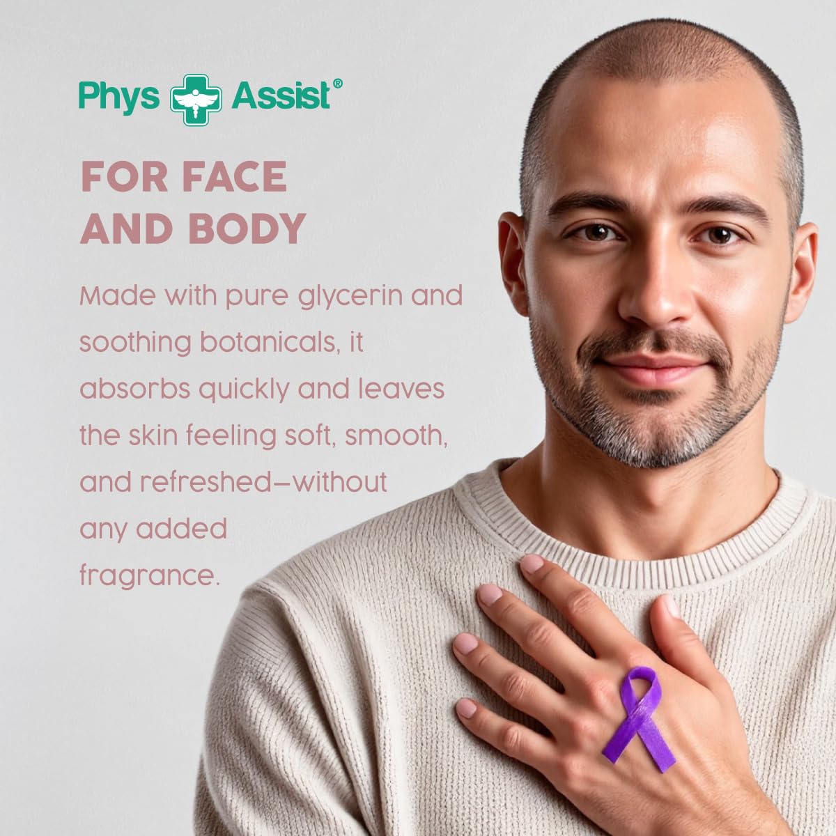 PhysAssist Oncology Glycerin Unscented Cream 4 oz + Peppermint Lip Balm