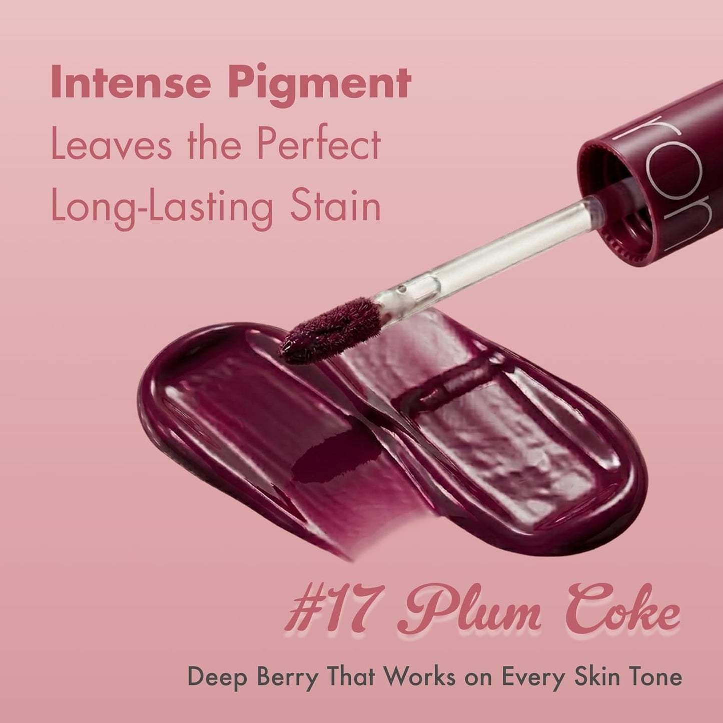 Rom&nd Juicy Lasting Tint #17 Plum Coke - K-Beauty Deep Berry Lip Stain | Hydrating, Non-Sticky Gloss Finish