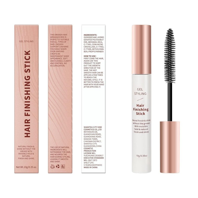 BEUKING Broken Small Hair Finishing Stick Hair Smoothing Cream Loose Hair Quick Styling Non-Greasy Non-Sticky Bangs Styling Gel for Frizz Control & Fixing Stereotypes Hair Mascara for All Hair Types