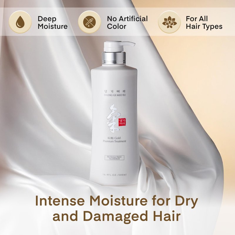 Daeng Gi Meo Ri- Ki Gold Premium Treatment, Effectively Moisture to Dry and Rough Hair 16.9 Fl Oz