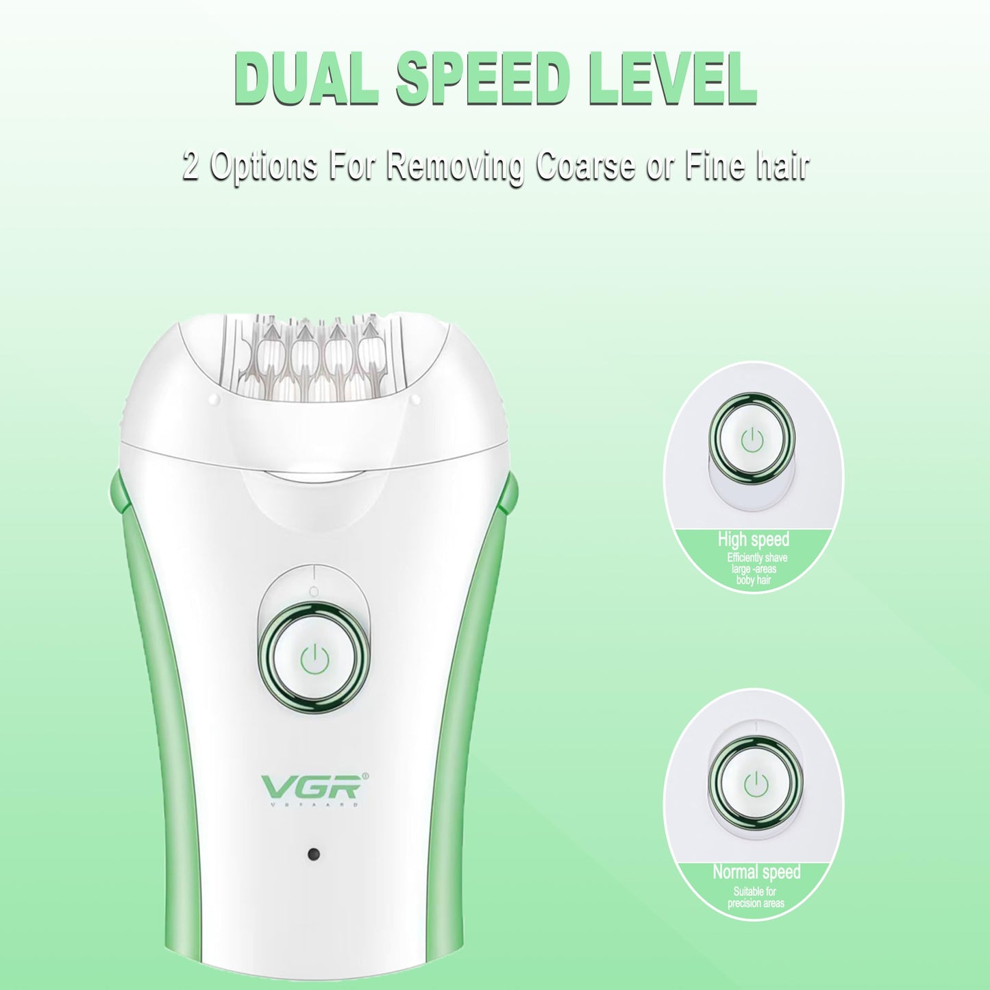 Epilators Hair Removal for Women, Glabrouse Skin Facial Hair Removal, Facial Hair Epilator with Eyebrow Trimmer for Women Face Sensitive Skin for Bikini, Face, Arm, Legs, Armpits, Green