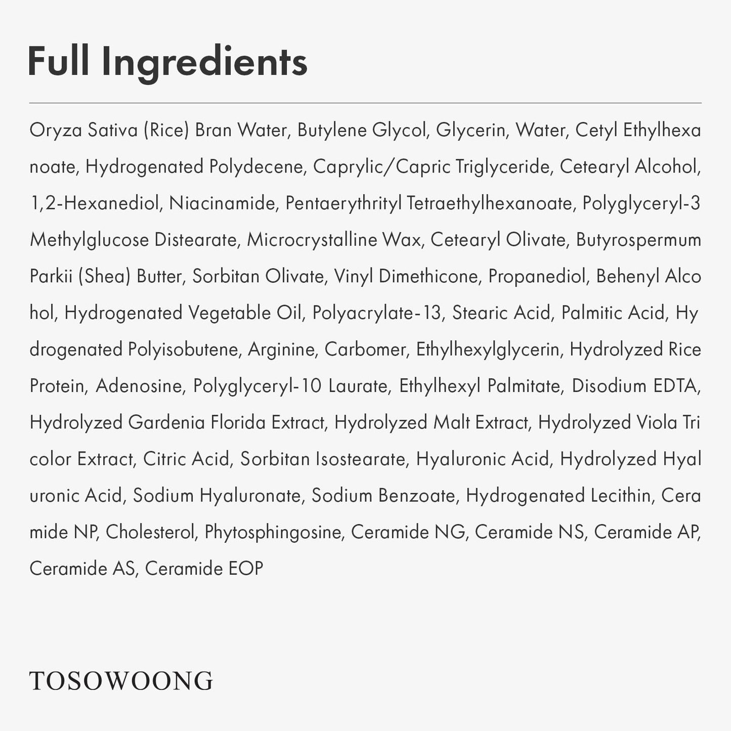 TOSOWOONG Real Glow Rice Cream, 42% Rice Bran Water Hydrating Face Moisturizer, Hyaluronic Acid, 6 Ceramides Deep Nourishment, Moisture Barrier Repair, Glass Skin, Korean Skincare, 50ml / 1.69 fl. oz.