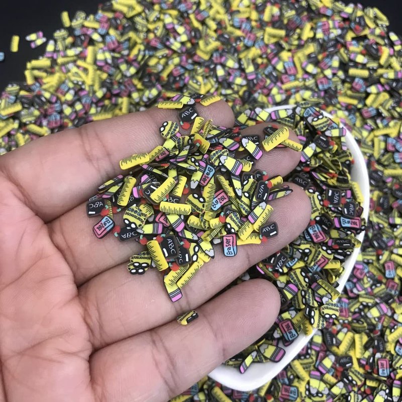 50g/Pack Mixes School Series Slices Supplies Polymer Soft Clay Fimo DIY Decoration for Resin Nail Art Slime Cake Dessert