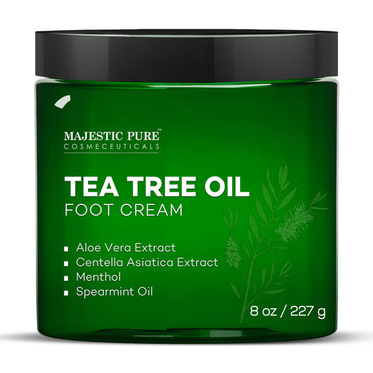 Majestic Pure Tea Tree Foot Cream with Tea Tree Oil - 8 Oz