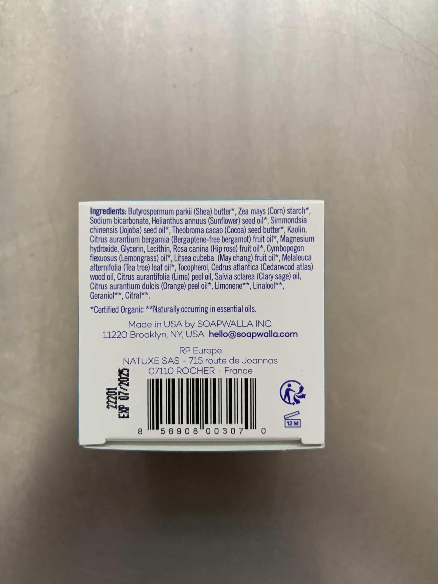Soapwalla - Natural Citrus Aluminum-Free Deodorant Cream | Vegan, Cruelty-Free, Clean Skincare (Full Size, 2 oz | 57 g)