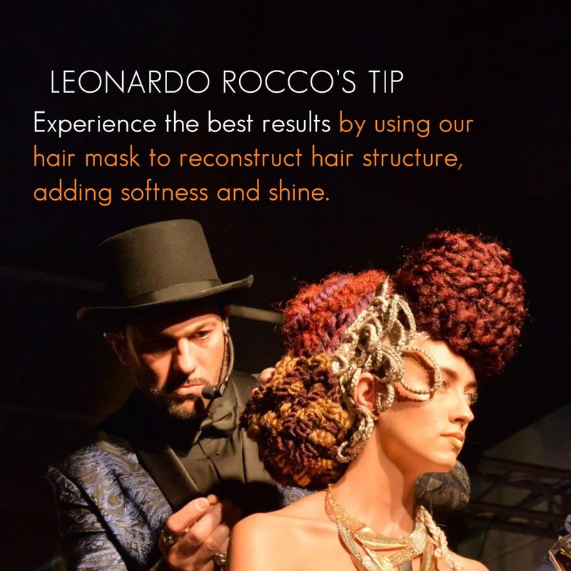 Rocco Donna Ultra Reconstructive Macadamia Mask, Intense Hair Repair, Restructures and Fortifies, Adds Elasticity and Shine, Macadamia Oil and Roccoil Xotic Oil Complex, All Hair Types, 8 oz