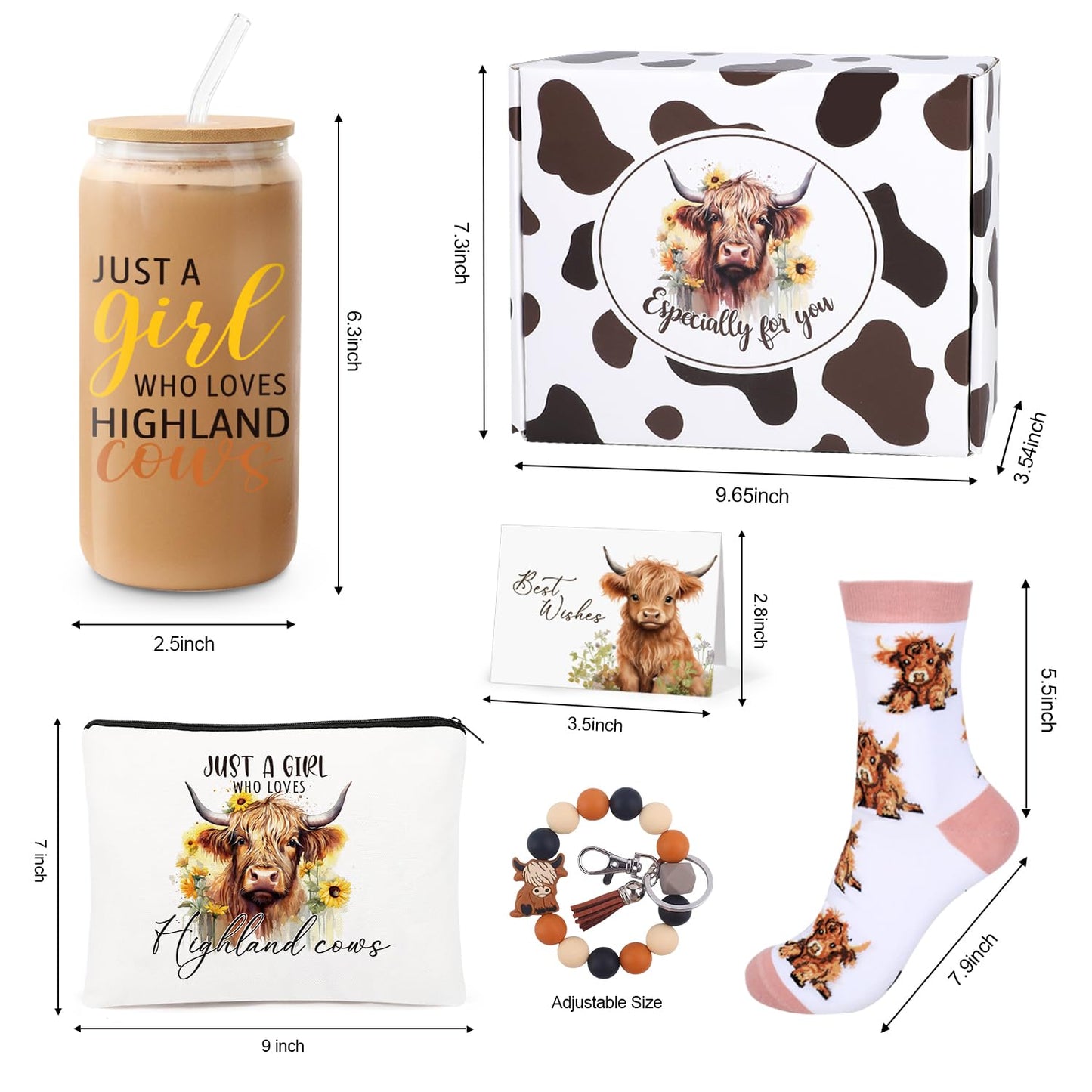 UAREHIBY Mothers Day Highland Cow Gifts for Women Mom,Cow Themed Gifts for Cow's Lovers,Cows Stuff with 18 oz Cup,Cute Birthday Christmas Gift for Women,Cow's Lover Gift,Highland Cows Stuff