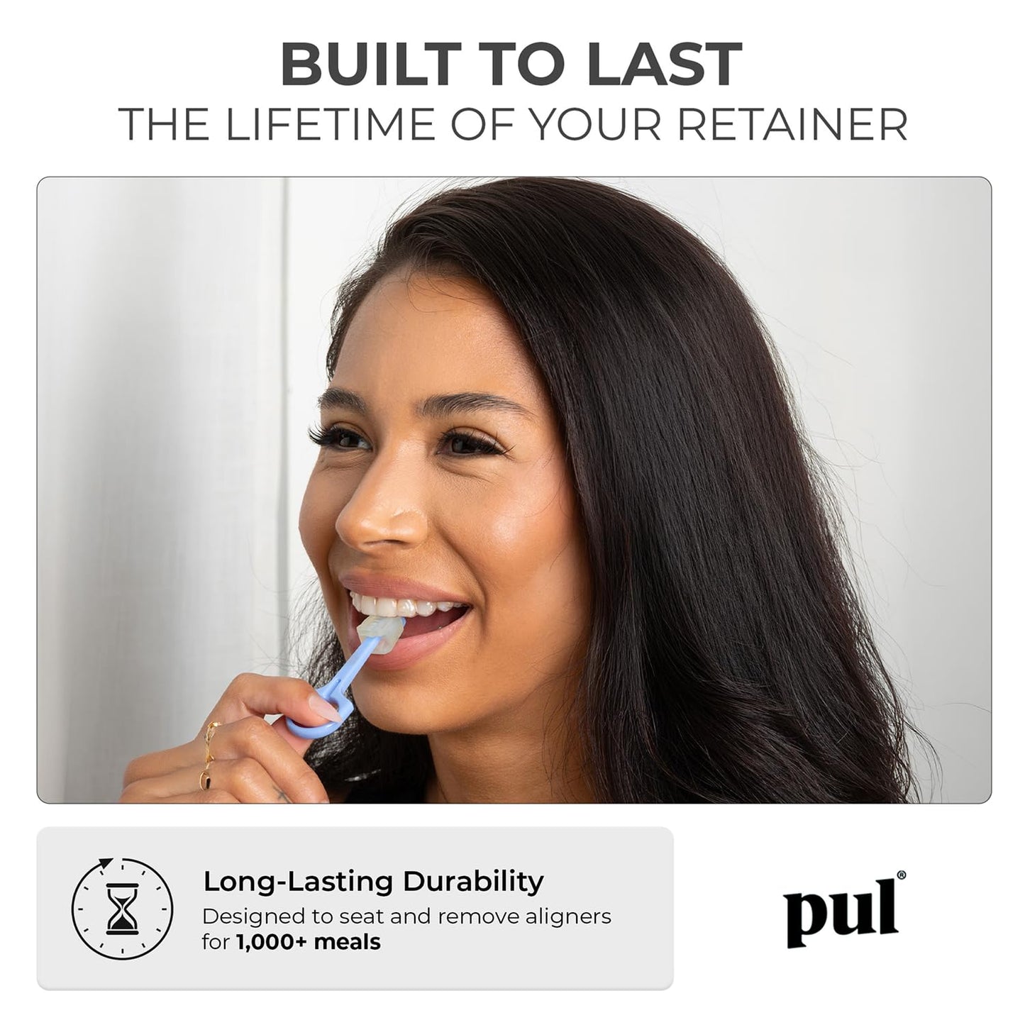 PUL 2-in-1 Aligner Removal Tool and Chewies for Invisalign Aligners, Retainers and Trays - Patented Invisalign Remover Tool for Easy Removal & Secure Fit - Pack of 4, Black