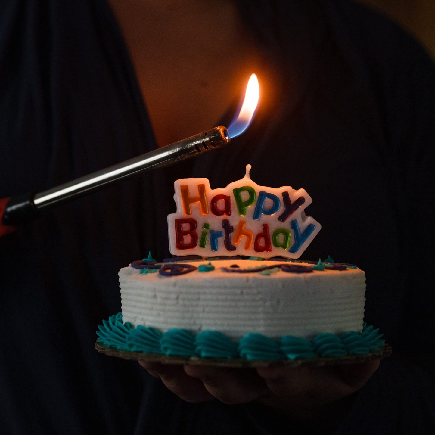 Chef Craft Select Happy Birthday Candle, 3 inch wide 1.5 inch tall, White