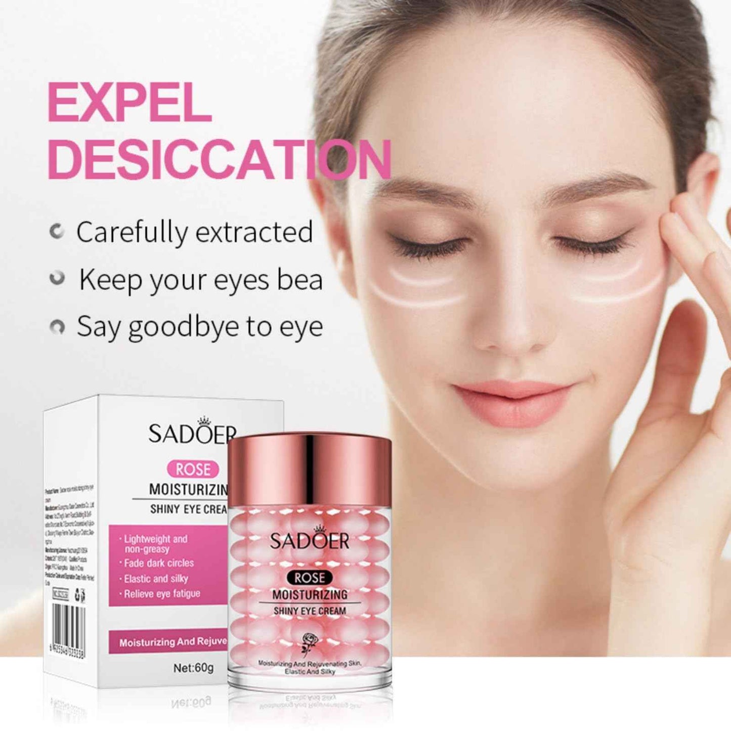 suckoo For SADOER Rose Moisturizing Eye Cream.eye care.Nourishing Rejuvenating Eye Creams,Brightens the skin around the eyes 60g 2.1 FL OZ